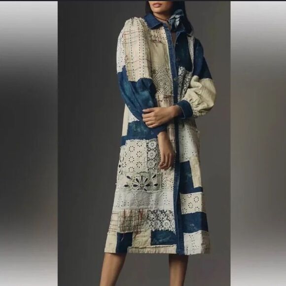 Anthropologie Dresses & Skirts - Anthropologie Let Me Be Denim Patchwork Shirt Dress